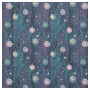 Create Your Own Teal Pink Bubble Flowers Fabric
