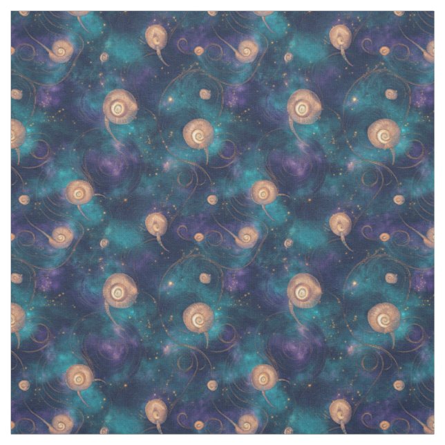 Create Your Own Teal Purple Spirals & Dots Fabric (Swatch)