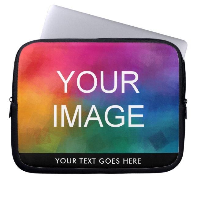Create Your Own Text Image Design Colour Template Laptop Sleeve (Front)