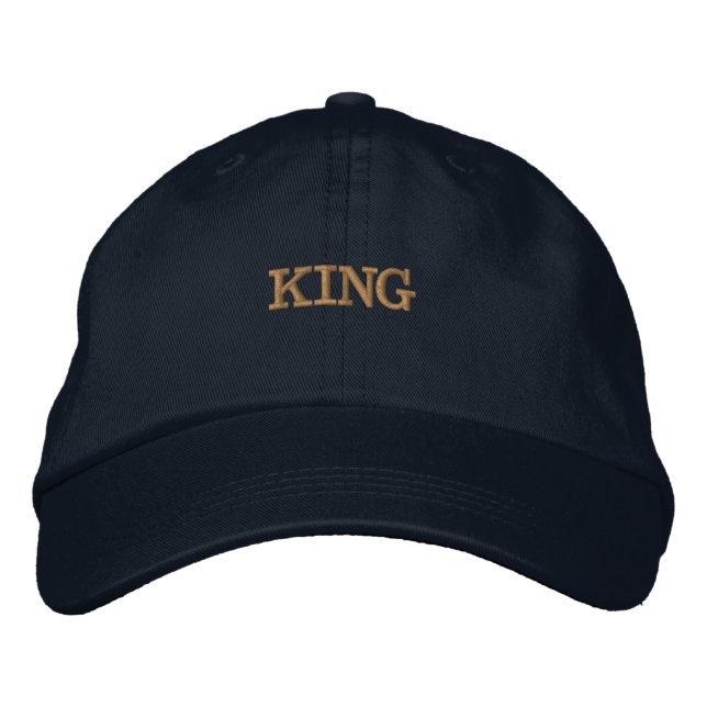 Create Your Own Text or Name-Hat KING Text Printed Embroidered Hat (Front)