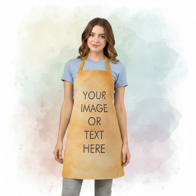 Create Your Own text watercolour orange Apron (Your Own text watercolour orange Apron.)