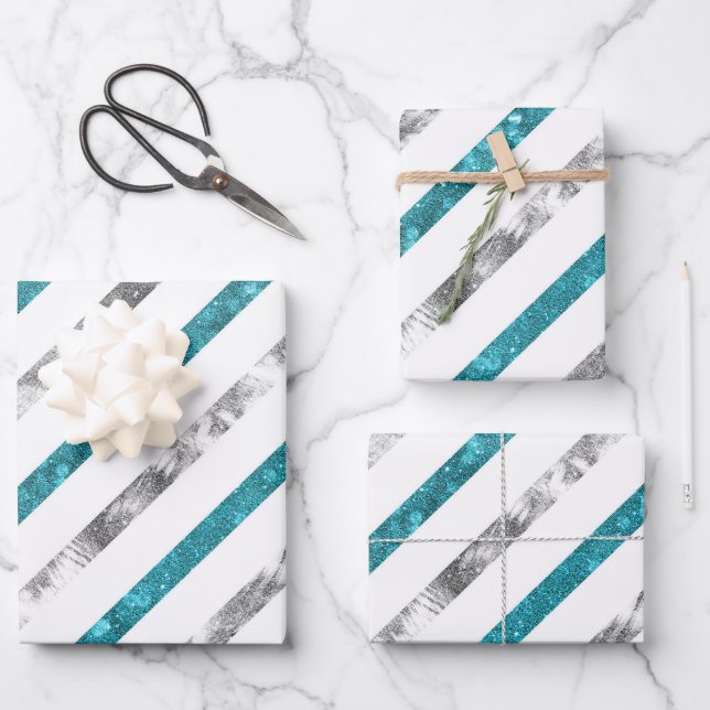 Create Your Own Texturized Stripes Wrapping Paper Sheet (Front)