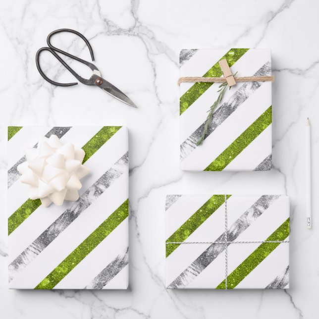 Create Your Own Texturized Stripes Wrapping Paper Sheet (Front)