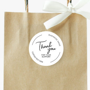 Create Your Own Thank You White Business Classic Round Sticker