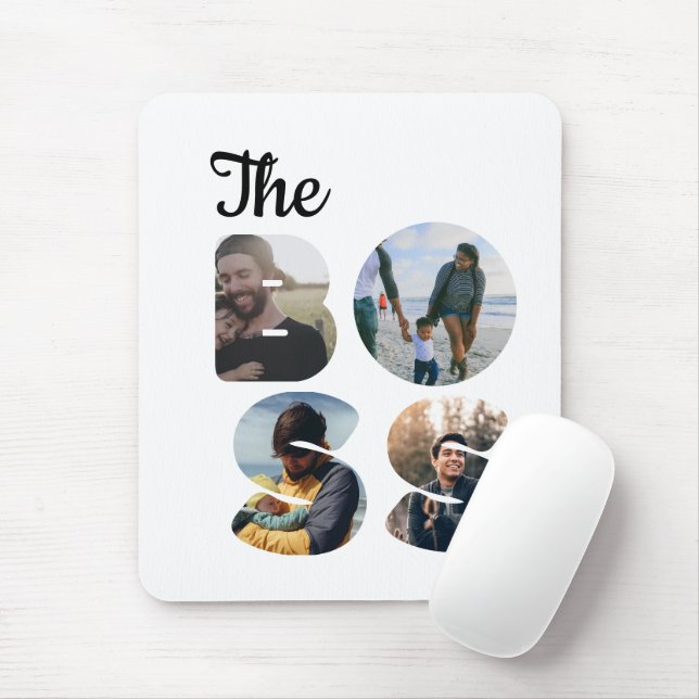 Create your own the boss photo matching couple mouse pad (With Mouse)