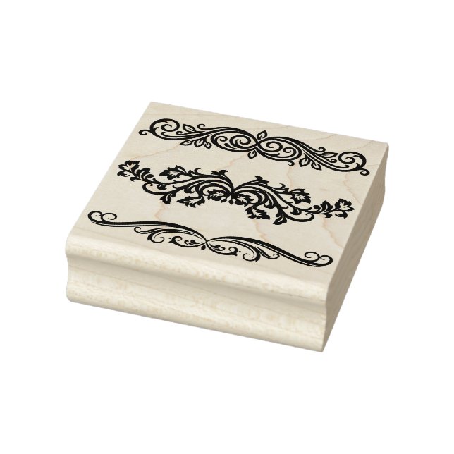 Create Your Own Three Ornamental Calligraphy Bars Rubber Stamp (Stamp)