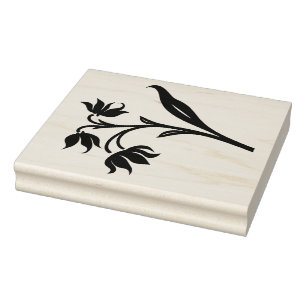 Create Your Own Three Wildflowers Floral Rubber Stamp