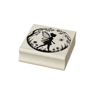 Create Your Own Tree Framed Daisy Fairy Rubber Stamp