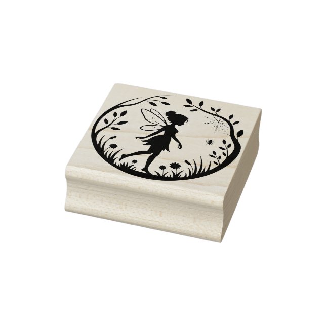 Create Your Own Tree Framed Wildflowers Fairy Rubber Stamp (Stamp)
