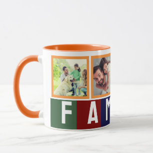 Create Your Own Trendy Modern Family Photo Collage Mug