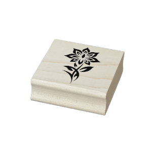 Create Your Own Tribal Blooming Flower Blossom Rubber Stamp