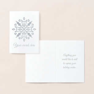 Create Your Own Tribal Silver Foil Snowflake Card