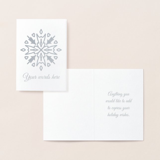 Create Your Own Tribal Silver Foil Snowflake Card (Display)