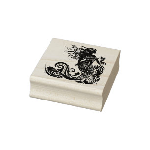 Create Your Own Tribal Undersea Mermaid Goddess Rubber Stamp