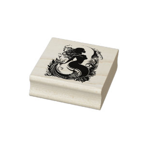 Create Your Own Tribal Undersea Mermaid  Rubber Stamp