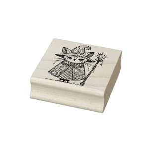 Create Your Own Tribal Witch Cat Rubber Stamp