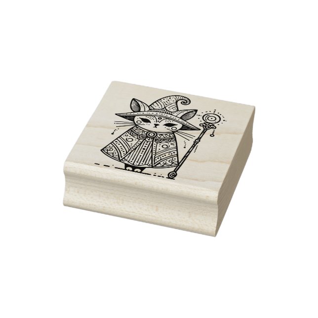Create Your Own Tribal Witch Cat Rubber Stamp (Stamp)