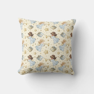 Create Your Own Trumpeting Angels & Presents Throw Pillow