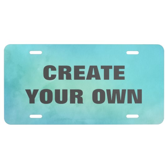 Create Your Own Turquoise Watercolor Painting License Plate Zazzle.ca