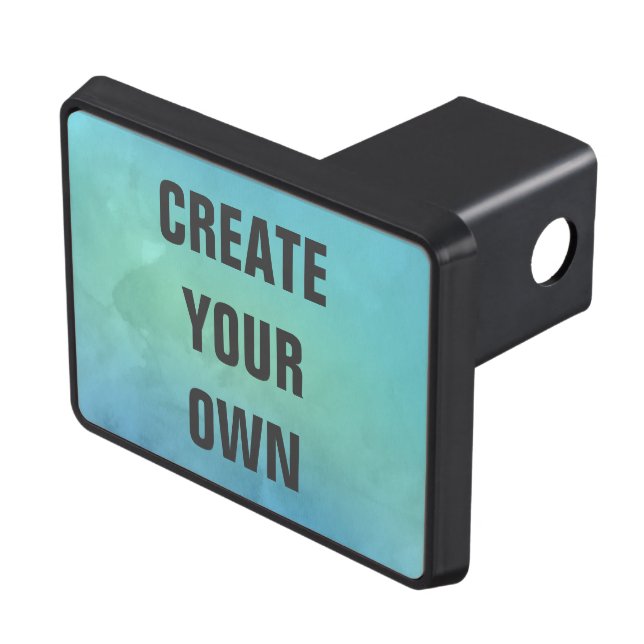 Create Your Own Turquoise Watercolor Painting Trailer Hitch Cover (Top Right)