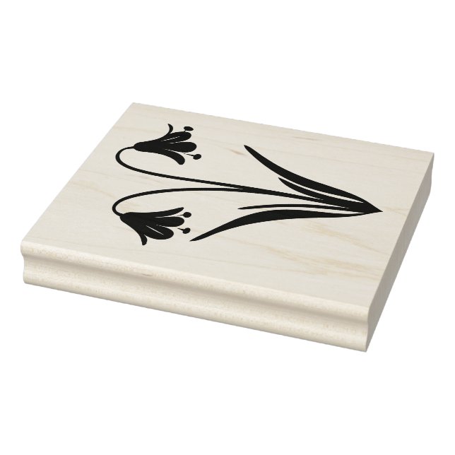 Create Your Own Two Bluebell Flowers Floral Rubber Stamp (Stamp)