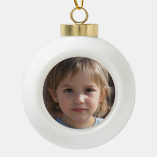 Create Your Own Two-sided Family Photo Ceramic Ball Christmas Ornament