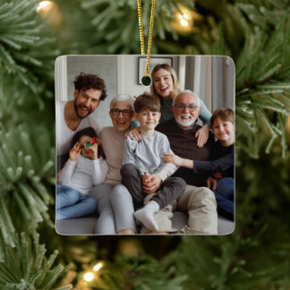 Create Your Own Two-sided Photos Ceramic Ornament