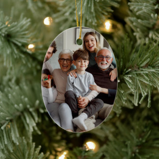 Create Your Own Two-sided Photos Ceramic Ornament