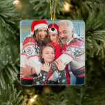 Create Your Own Two-sided Photos Ceramic Ornament<br><div class="desc">Make your own double-sided ceramic ornament. Add two family photos on the front and back to create a delightful Christmas tree ornament. Make it special forever.</div>