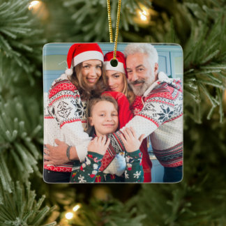 Create Your Own Two-sided Photos Ceramic Ornament