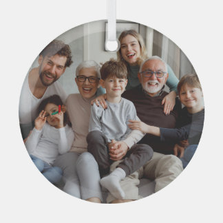 Create Your Own Two-sided Photos  Glass Ornament