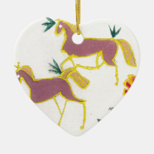 Create Your Own Unicorn Flora Power Cute Aesthetic Ceramic Ornament