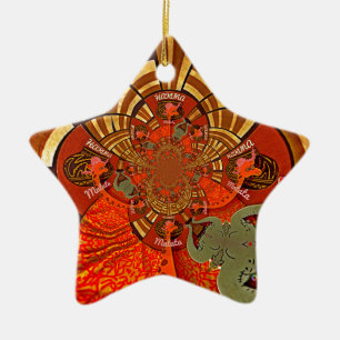 Create Your Own Unique African Giraffe Art Design Ceramic Ornament