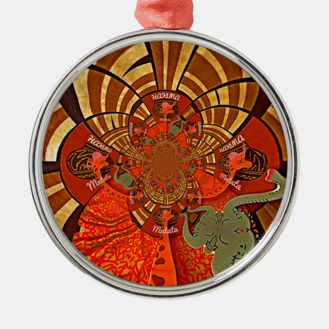 Create Your Own Unique African Giraffe Art Design Metal Ornament (Front)