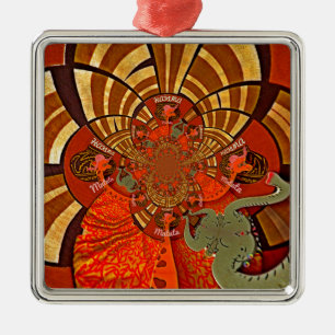 Create Your Own Unique African Giraffe Art Design Metal Ornament