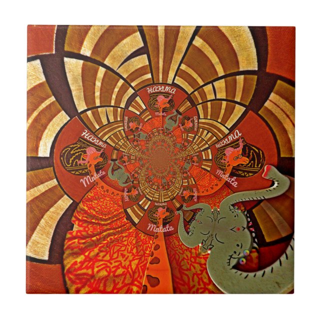 Create Your Own Unique African Giraffe Art Design Tile (Front)