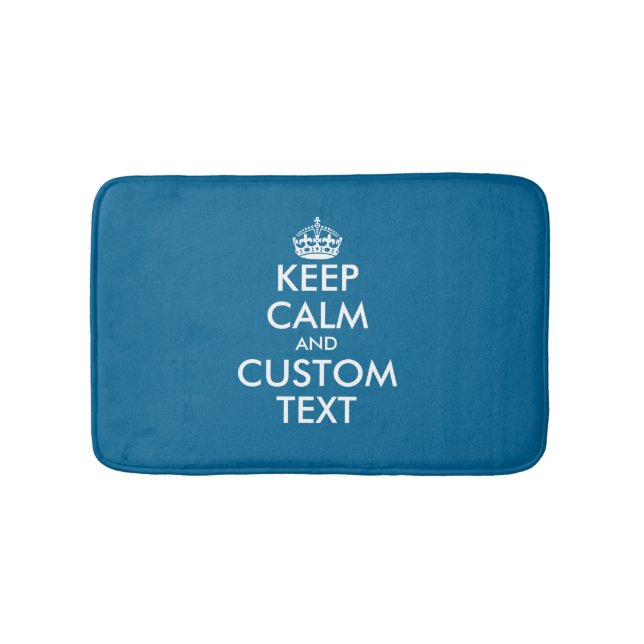 Create your own unique blue keep calm bath rug mat (Front)