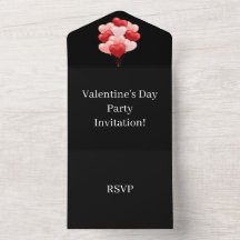 Create Your Own Valentine's Day Party RSVP Black