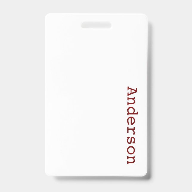 Create Your Own Vertical Plastic Badge (Front)