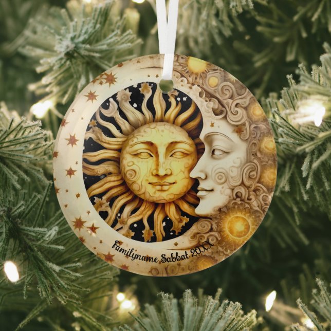 Create Your Own Victoiran Steampunk Sun & Moon Glass Ornament (Insitu)
