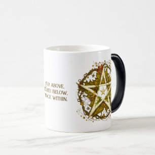 Create Your Own Victorian Autumn Leaves Pentacle Magic Mug