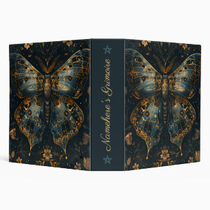 Create Your Own Victorian Blue Gold Moth Floral Binder