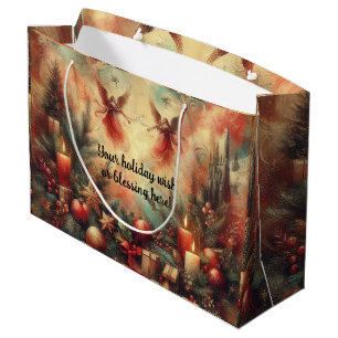 Create Your Own Victorian Christmas Angel Candles Large Gift Bag