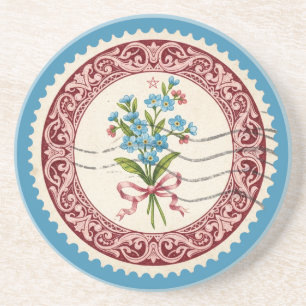 Create Your Own Victorian Forget Me Nots Stamp Coaster