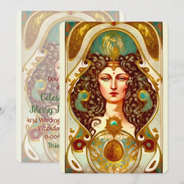 Create Your Own Victorian High Priestess Invitation (Front/Back)