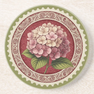 Create Your Own Victorian Pink Hydrangea Stamp Coaster