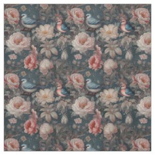 Create Your Own Victorian Romance Birds Peonies Fabric