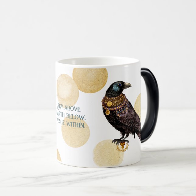 Create Your Own Victorian Steampunk Raven Magic Mug (Front Right)