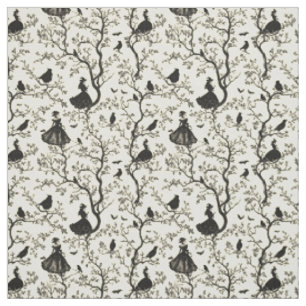 Create Your Own Victorian Witches Ivory Toile Fabric