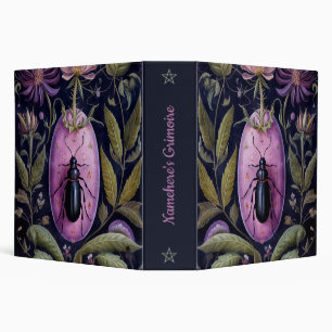 Create Your Own Vintage Black Beetle Purple Floral Binder